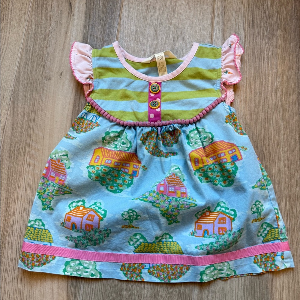 24 month Matilda Jane Green and Blue Striped Top
